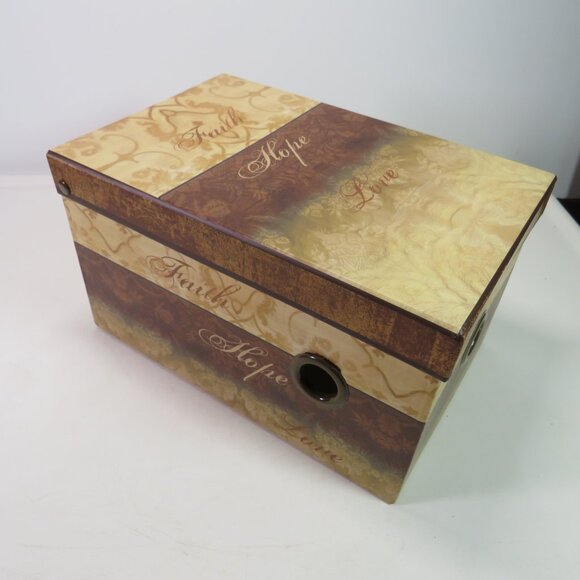 Faith Hope Love Storage - Gift Box w Large metal Grommets Ombre - Picture 1 of 12